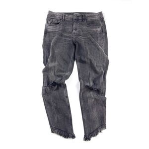 Vigoss Jagger Skinny Classic Fit Chewed Hem Cropped Distressed Jeans
